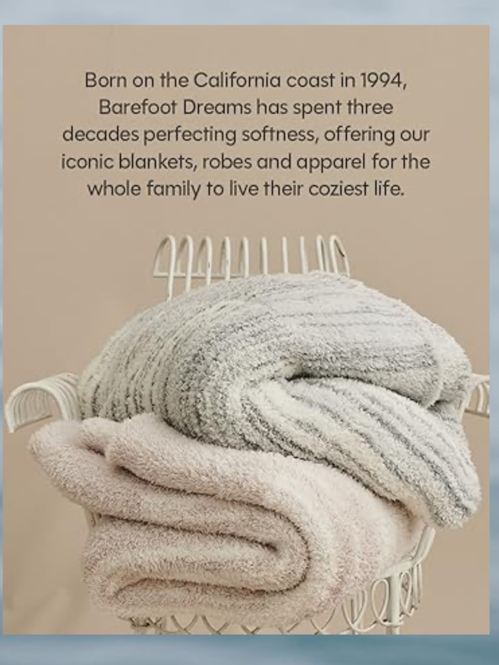 Barefoot Dreams CozyChic Classic Disney Fringe Throw, Cream NWT - Picture 7 of 11